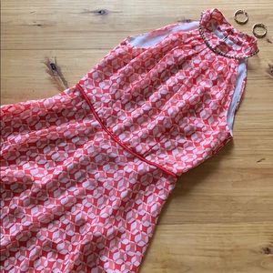 Adrianna Papell Pink Geometric Dress